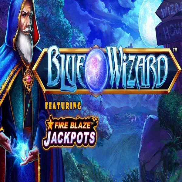 Blue Wizard Fire Blaze Jackpots by Rarestone Gaming, showcased at pelikaanicasinos.fi – game logo