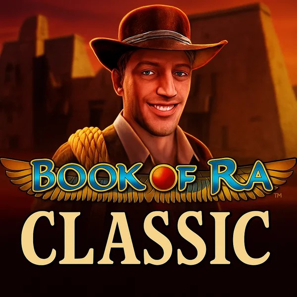 Book of Ra Classic slot logo by Novomatic at Pelikaani Casino